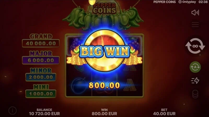 Pepper Coins - kemenangan besar di grid 3×3