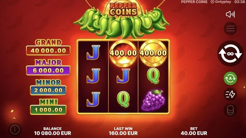 Pepper Coins - koin bonus di putaran Hold and Win